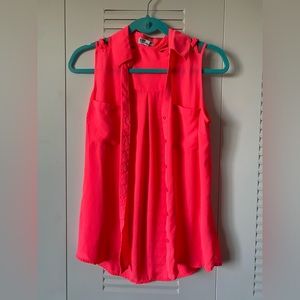 Express Portofino medium sleeveless top neon pink